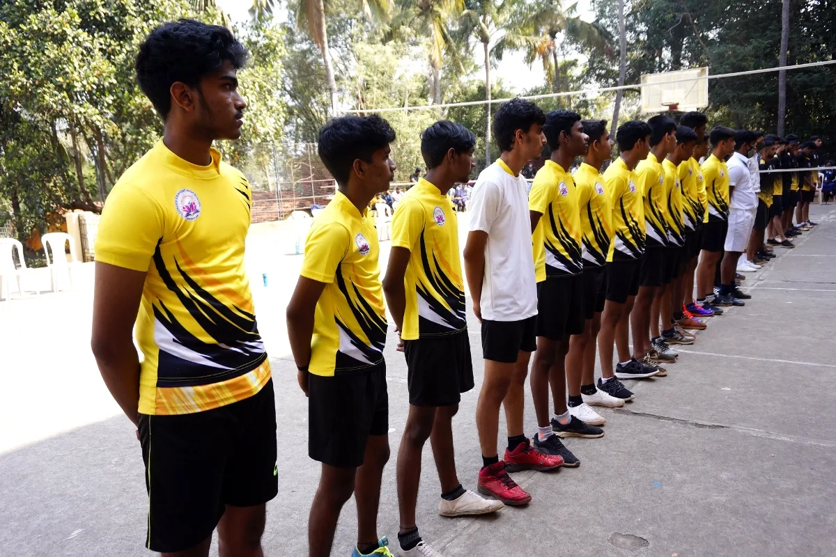 Players lined up before a volleyball match (representative)