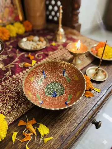 Designer brass bowl (pital katori)