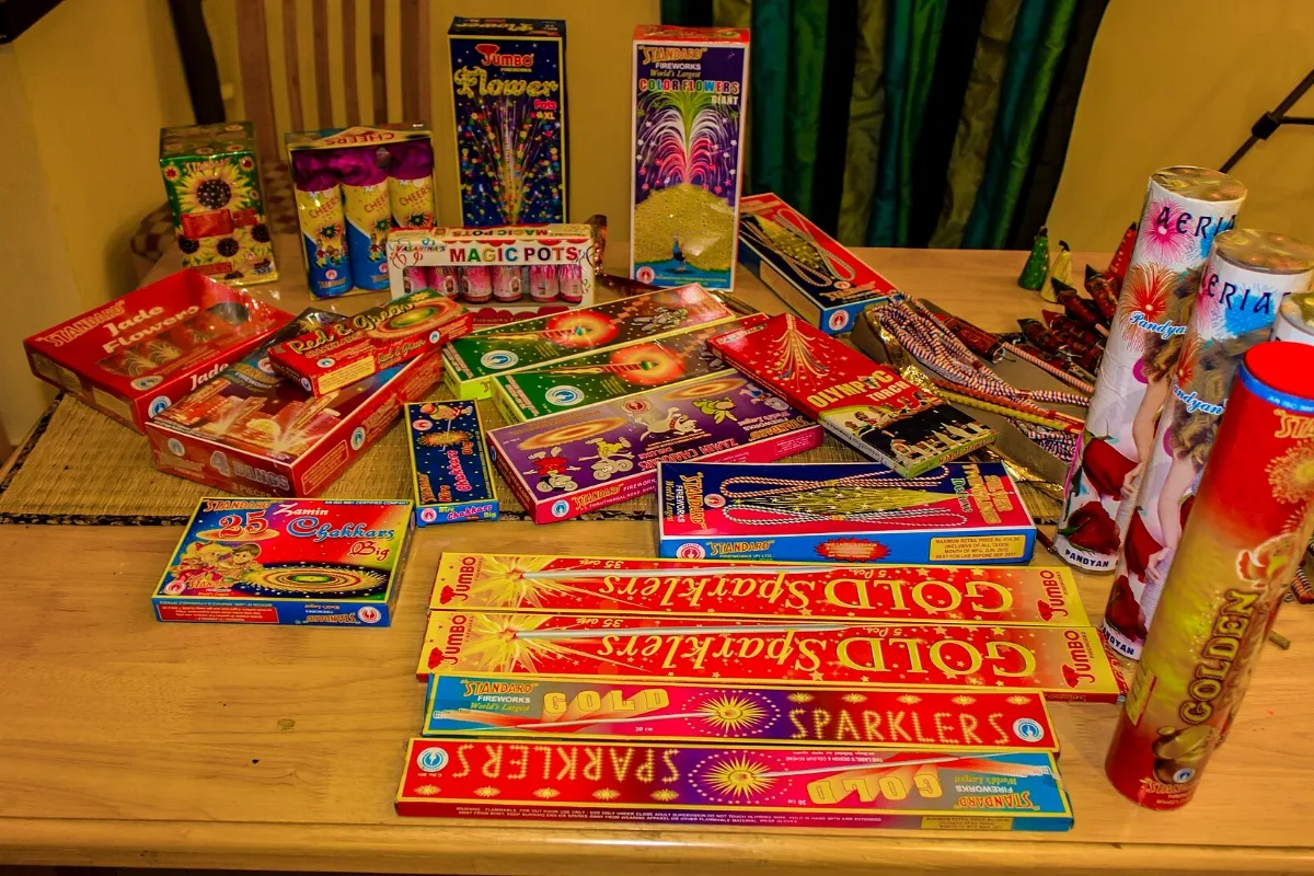 Boxes of firecrackers for Diwali (representative)