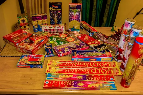 Boxes of firecrackers for Diwali (representative)