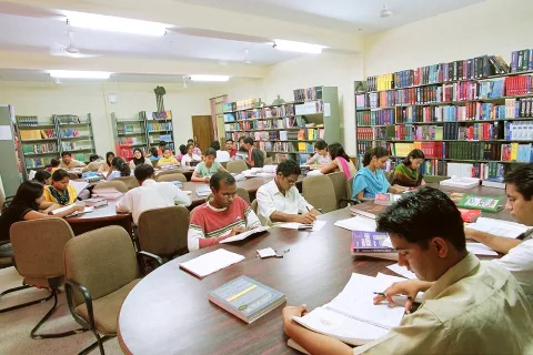 Students in a medical college library (representative)
